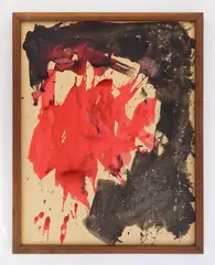 M4 black and red by James Johnson, ink on cardboard, offered Oct 2025