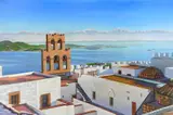 William S. Gisch, Coastal Town Scene, oil on canvas, estate