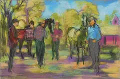 Algesa O'Sickey, Riders II, pastel on paper