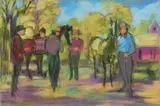 Algesa O'Sickey, Riders II, pastel on paper