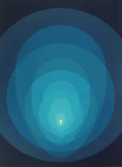 Clarence Carter, Blue Mandala, silkscreen in colors, 1970