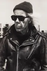 Abe Frajndlich, Minor White in a Leather Jacket black and white, photograph, 1976