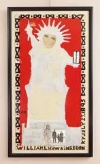 Statue of Liberty by William L. Hawkins, mixed media on panel, 1987, offered Oct 2025