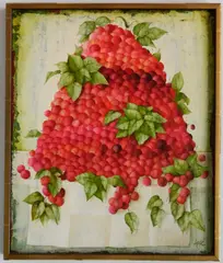Philippe Augé, Berries on a Vine, oil on canvas