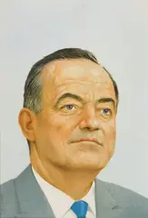 Robert Vickrey, Hubert Humphrey egg, tempera on paperboard