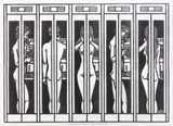 Jacques Hnizdovsky, Telephone Booths, woodcut, 1972