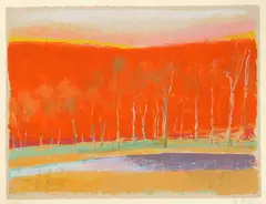 Wolf Kahn, Vivid Forest, lithograph in colors, 1992