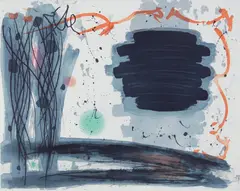 Jacob Kainen, Bright Afternoon color softground, etching and aquatint on Rives BFK paper, 1977