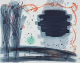 Jacob Kainen, Bright Afternoon color softground, etching and aquatint on Rives BFK paper, 1977