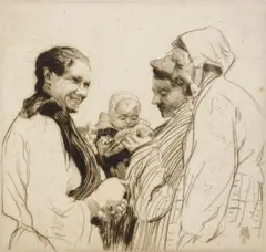 William Lee Hankey, The New Arrival, drypoint