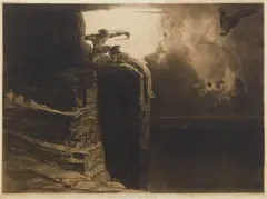 Rudolf Jettmar, Befreiung des Prometheus, etching, Drick der k. k. Hof- & Staatsdruckerei in Wien, Publisher: Verlag der G