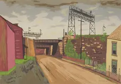 Max Arthur Cohn, Road to Easton, silkscreen in colors