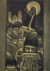 Jean Charlot, Procession at Chalma, lithograph, 1947