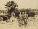 Kerr Eby, Word by the Way, etching, 1919