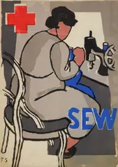 Flora Schofield, Sew, silkscreen poster