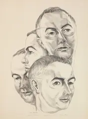 Prentiss Taylor, Academy Self-Portrait, lithograph, 1949