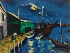 Harry Shoulberg, Dock, silkscreen in colors