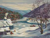 Harry Shokler, Sugaring, silkscreen in colors, 1959