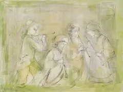 Edna Hibel, Four Musicians, lithograph in colors
