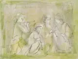 Edna Hibel, Four Musicians, lithograph in colors