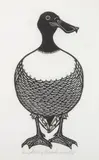 Jacques Hnizdovsky, Shoveler, woodcut, 1974