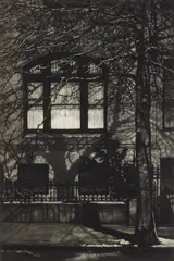Frederick Mershimer, Across The Street mezzotint, 1991, mezzotint