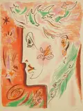 André Masson, Woman, lithograph in colors
