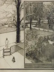 Peter Milton, Street Scene, etching, 1965