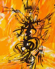 Seong Moy, Untitled (Two figures), silkscreen in colors, 1961