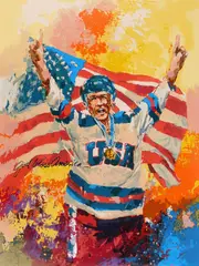 Wayland Moore, We're Number One, silkscreen in colors, 1980