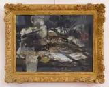 Eugène Baboulène, Poissons, oil on canvas, 1964