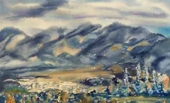 Maurice Logan, Mountainous Landscape, watercolor on paper