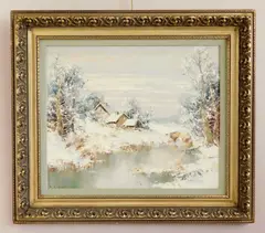 Willi Bauer, Winter Landscape, oil on canvas