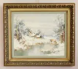 Willi Bauer, Winter Landscape, oil on canvas