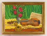 William S. Gisch, Violin & Roses, oil on Masonite, 1974