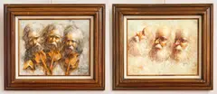 Roy Austin, Portraits of Men 2, oil on canvas, both