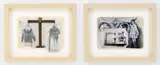 Clare M. Adams, Untitled 2, mixed media and collage on paper, 2005, from the series A Collage a Day, both with