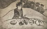 Paul Gauguin, La Femme aux Figues, etching on Ingres paper, 1894. full margins. from the cancelled