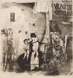Béla Kondor, Circus, etching