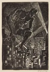 Albert Abramovitz, Mefisto wood, engraving, 1932