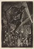 Albert Abramovitz, Mefisto wood, engraving, 1932