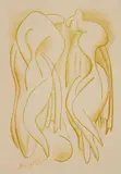 Alexander Archipenko, Bathers, lithograph in color, 1950