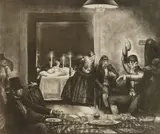 George Bellows, Punchinello in The House of Death, lithograph, 1923