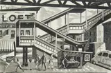 Bernard Brussel-Smith, Allen Street El wood, engraving