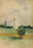 Ora Coltman, Garfield Monument, watercolor on paper, 1888