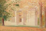 Ora Coltman, Rose Hall, Kenyon College, watercolor on paper, 1903