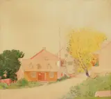 Ora Coltman, Cap-Rouge, Quebec, watercolor on paper laid on cardboard, 1905