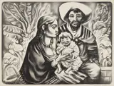 Howard Cook, Mexican Family, lithograph, 1940