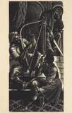 Fritz Eichenberg, And David Played the Harp wood, engraving, 1955