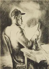 Edward Ferguson, The News, lithograph, 1937